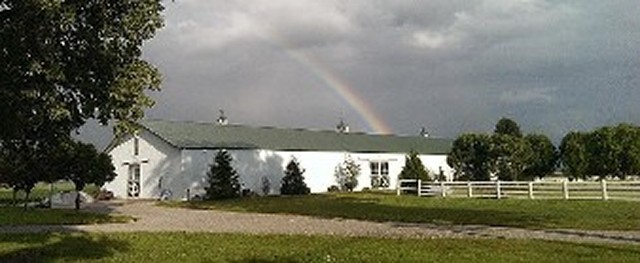 Barn with Rainbow